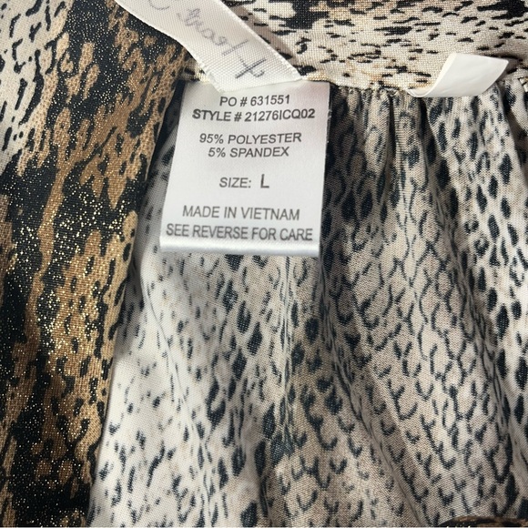 Heart Soul Snake Skin Print Neck Tie Halter Top - Picture 7 of 8